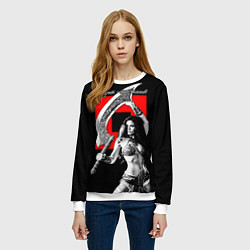 Свитшот женский Все дуреют с этих ятаганов, цвет: 3D-белый — фото 2