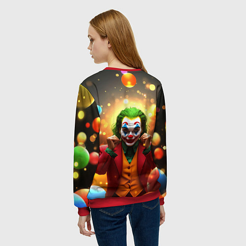 Женский свитшот Джокер в шариках / 3D-Красный – фото 4