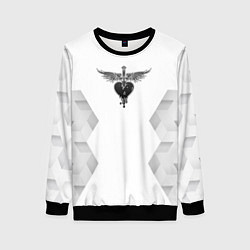 Свитшот женский Bon Jovi white poly, цвет: 3D-черный