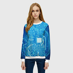 Свитшот женский Системная плата, цвет: 3D-белый — фото 2