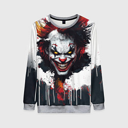 Свитшот женский Голова Джокера бело-черный стиль, цвет: 3D-меланж