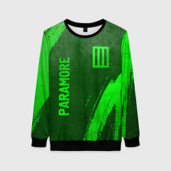 Женский свитшот Paramore - green gradient вертикально