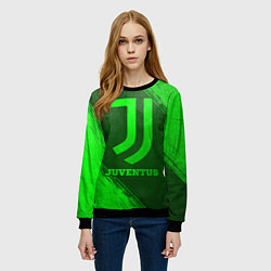 Свитшот женский Juventus - green gradient, цвет: 3D-черный — фото 2