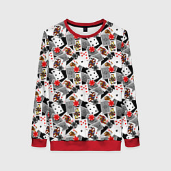 Свитшот женский Карты и фишки, цвет: 3D-красный