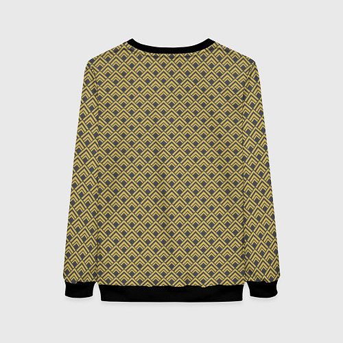 Женский свитшот Геометричный узор - ромбы / 3D-Черный – фото 2