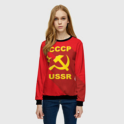 Свитшот женский СССР серп и молот, цвет: 3D-черный — фото 2