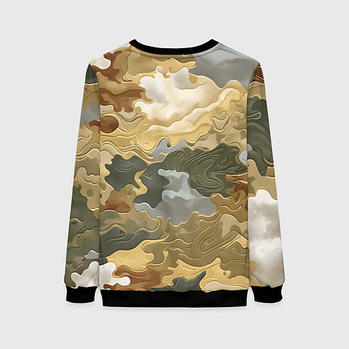 Женский свитшот Золотистый камуфляж / 3D-Черный – фото 2