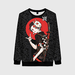 Свитшот женский Танджиро Камадо убийца демонов, цвет: 3D-черный