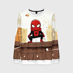 Свитшот женский Мини человек-паук, цвет: 3D-белый