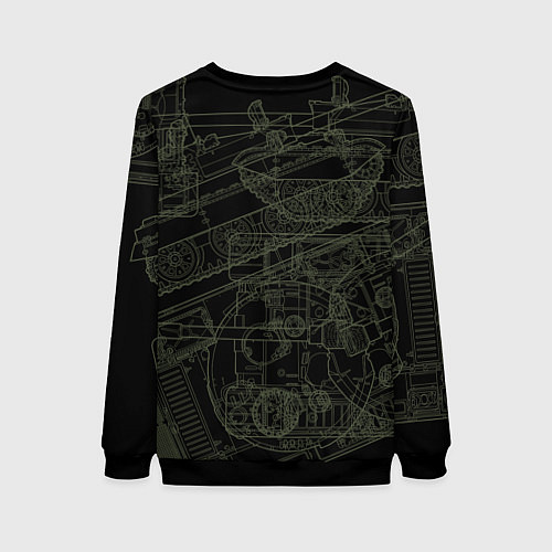 Женский свитшот Танк Т-62 советский средний танк / 3D-Черный – фото 2