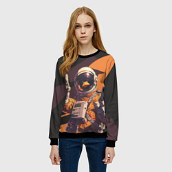 Свитшот женский Птичий астронавт, цвет: 3D-черный — фото 2