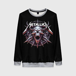 Женский свитшот Metallica - cool skull with horns
