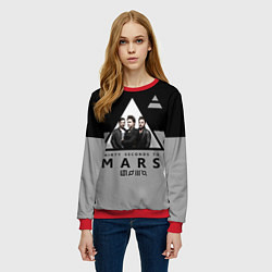 Свитшот женский 30 Seconds to Mars - poster, цвет: 3D-красный — фото 2