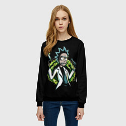 Свитшот женский Rick with gun, цвет: 3D-черный — фото 2