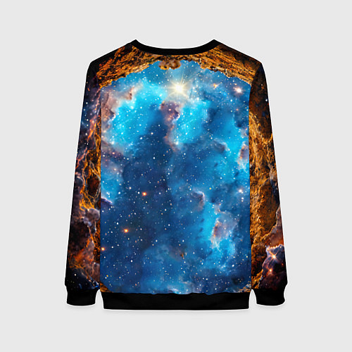 Женский свитшот Манчкин в космосе / 3D-Черный – фото 2