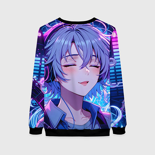 Женский свитшот Влюбленный в музыку / 3D-Черный – фото 2