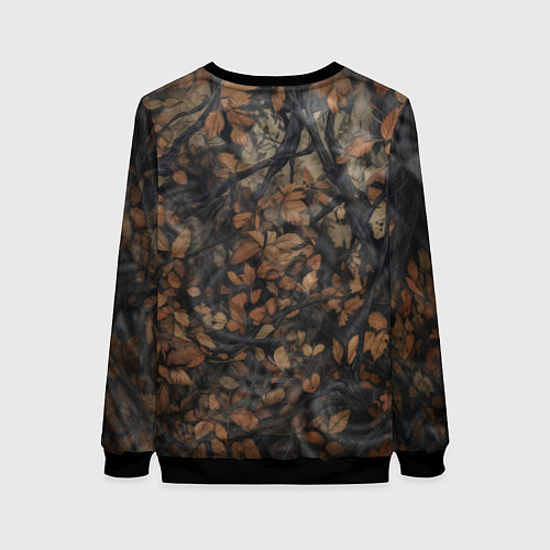 Женский свитшот Хищный серый лис / 3D-Черный – фото 2