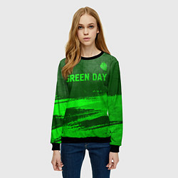 Свитшот женский Green Day - green gradient посередине, цвет: 3D-черный — фото 2