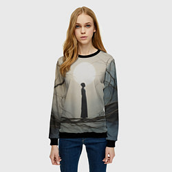 Свитшот женский Минималистичный сюрреализм, цвет: 3D-черный — фото 2