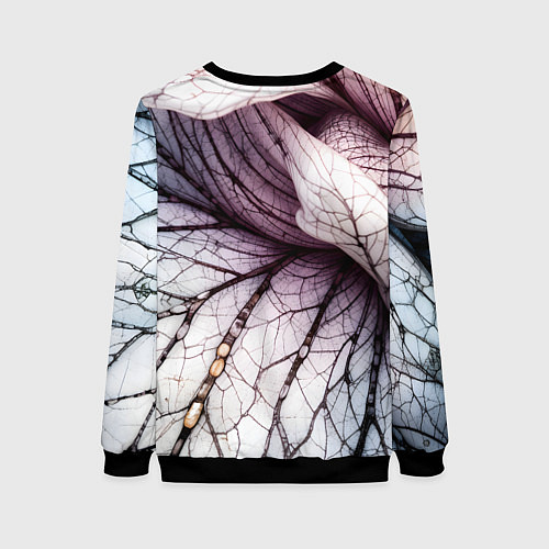 Женский свитшот Раскрытый цветок / 3D-Черный – фото 2