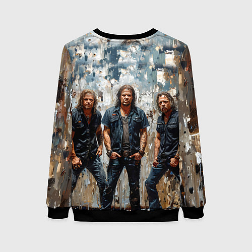 Женский свитшот Metallica масляной краской / 3D-Черный – фото 2