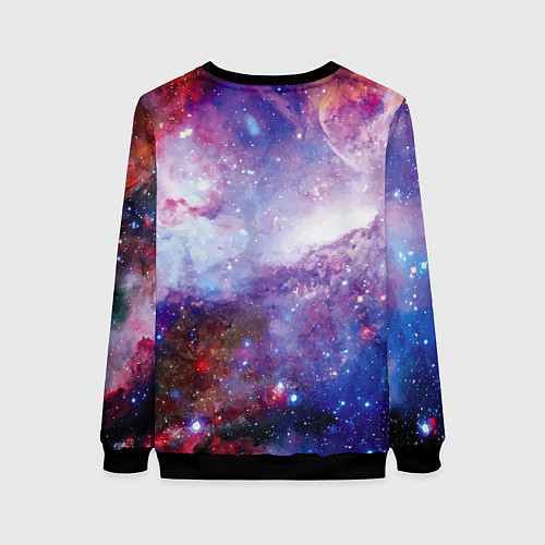 Женский свитшот Brave cat in space - ai art / 3D-Черный – фото 2