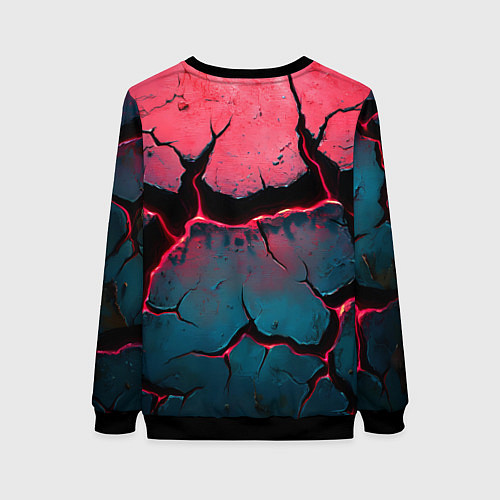 Женский свитшот Объемные разломы текстура / 3D-Черный – фото 2