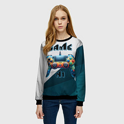 Свитшот женский Игровой джойстик, цвет: 3D-черный — фото 2