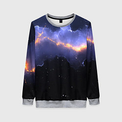 Свитшот женский Молния в фиолетовом небе текстура, цвет: 3D-меланж