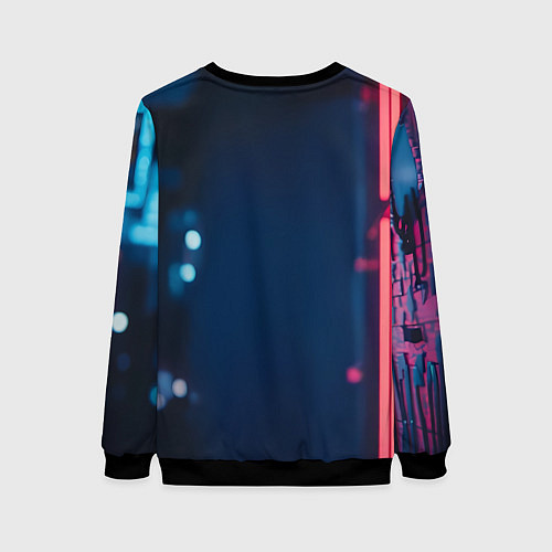 Женский свитшот Человек-паук с неоновыми глазами / 3D-Черный – фото 2