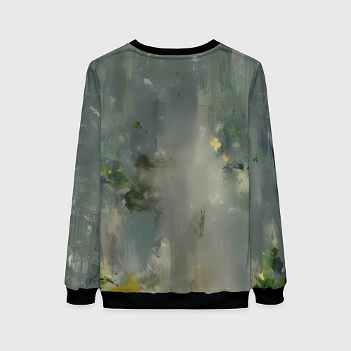 Женский свитшот Бэтмен зеленые краски / 3D-Черный – фото 2