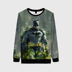 Свитшот женский Бэтмен зеленые краски, цвет: 3D-черный
