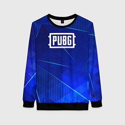 Свитшот женский PUBG blue poly, цвет: 3D-черный