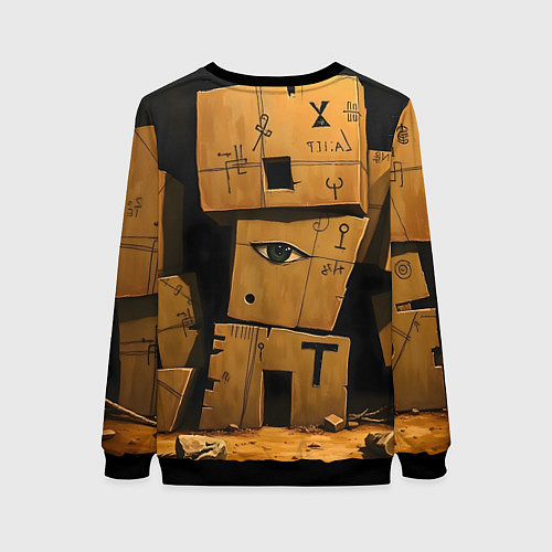 Женский свитшот Глаза в каменных домах / 3D-Черный – фото 2