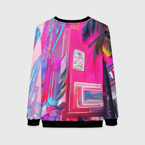 Женский свитшот Бэтмен в розовом стиле / 3D-Черный – фото 2