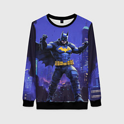Свитшот женский Бэтмен в стойке победителя, цвет: 3D-черный