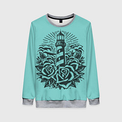 Женский свитшот Маяк и розы