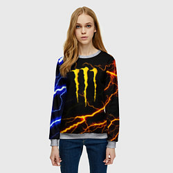 Свитшот женский Monster energy storm, цвет: 3D-меланж — фото 2