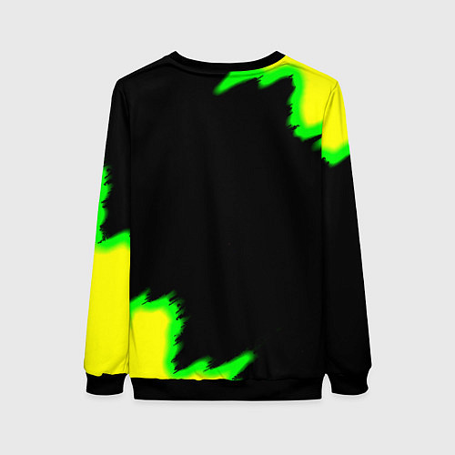 Женский свитшот Doom огненное лого краски / 3D-Черный – фото 2