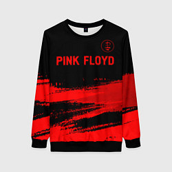 Свитшот женский Pink Floyd - red gradient посередине, цвет: 3D-черный