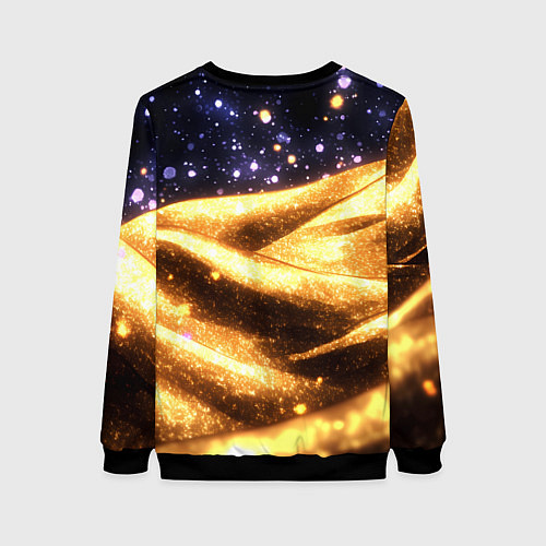 Женский свитшот Золотая текстура и синее небо / 3D-Черный – фото 2