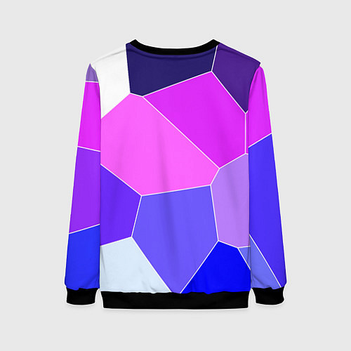 Женский свитшот Сине-розовый крупные фрагменты / 3D-Черный – фото 2