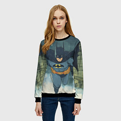 Свитшот женский Бэтмен старый стиль, цвет: 3D-черный — фото 2