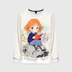 Женский свитшот Аниме девушка и книга