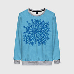 Женский свитшот Штурвал и три розы