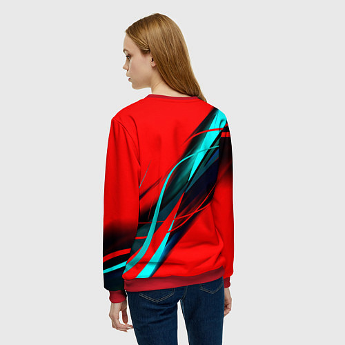 Женский свитшот Rainbow six геометрия полосы / 3D-Красный – фото 4
