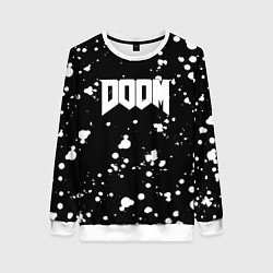 Женский свитшот Doom белые краски всплеск