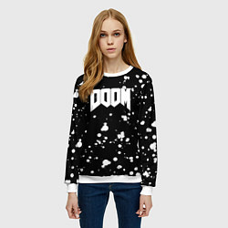 Свитшот женский Doom белые краски всплеск, цвет: 3D-белый — фото 2