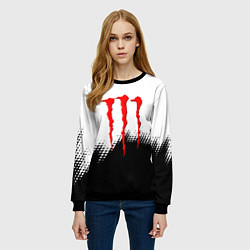 Свитшот женский Monster energy чёрно белые краски, цвет: 3D-черный — фото 2