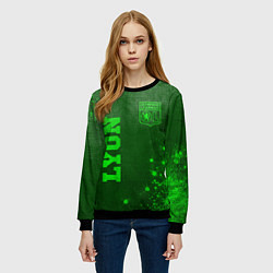 Свитшот женский Lyon - green gradient вертикально, цвет: 3D-черный — фото 2